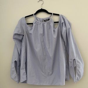 Exposed Shoulders Stripped Blouse